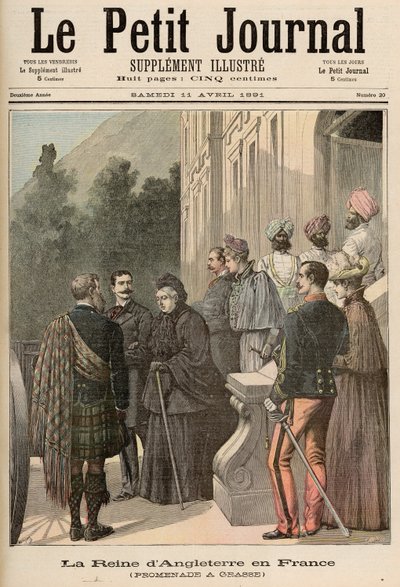 Drottningen av England i Frankrike: A Walk in Grasse, från "Le Petit Journal", 11 april 1891 av Fortune Louis Meaulle and Henri Meyer