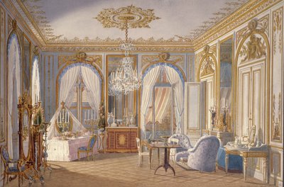 Kejsarinnan Eugenies omklädningsrum i Saint-Cloud, 1860 (wc på papper) av Fortune de Fournier