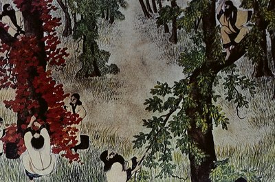 De stora ledarna för artonhundratalets Ainu: Itokoi och Shinichi från Akkeshi, Chosama från Uraashibetsu och Shonko från Noshappu, särskilt, illustration av Fosco Maraini
