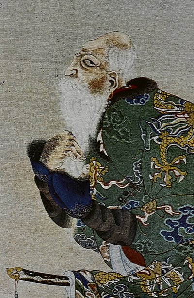 De stora ledarna för artonhundratalets Ainu: Itokoi och Shinichi från Akkeshi, Chosama från Uraashibetsu och Shonko från Noshappu, särskilt, illustration av Fosco Maraini