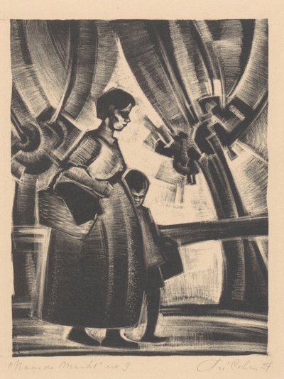 Till marknaden (originaltitel på objektet) av Fré Cohen (signed by artist)