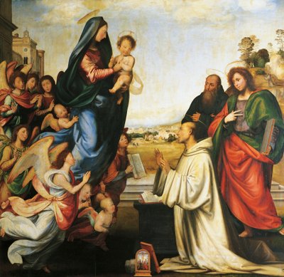Jungfruns uppenbarelse för Sankt Bernhard av Fra (1472-1517) Bartolomeo