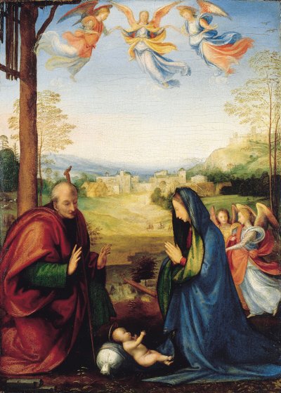 Nativity (mafuta kwenye paneli)swed av Fra Bartolomeo