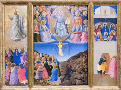 Triptyk ( himmelsfärd, sista domen, pingst) av Fra (c.1387-1455) Angelico