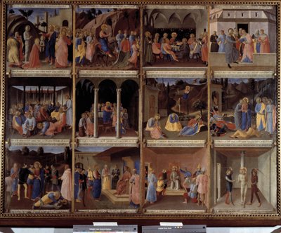 Scener av Kristi liv från Cabinet of Sacred Vases eller Cabinet of the Ex-Voto of Silver of the Church Santissima Annunziata 1450-1453 (tempera på trä) av Fra  Angelico