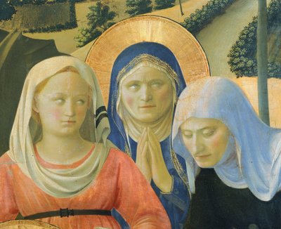 Avsättningen från korset eller den heliga treenighetens altartavla, cirka 1432, av Giovanni da Fiesole känd som Fra Angelico (1400-ca 1455), tempera på trä av Fra (c.1387 1455) Angelico