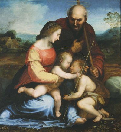 Heliga familjen och Sankt Johannes av Fra 1472 1517 Bartolommeo