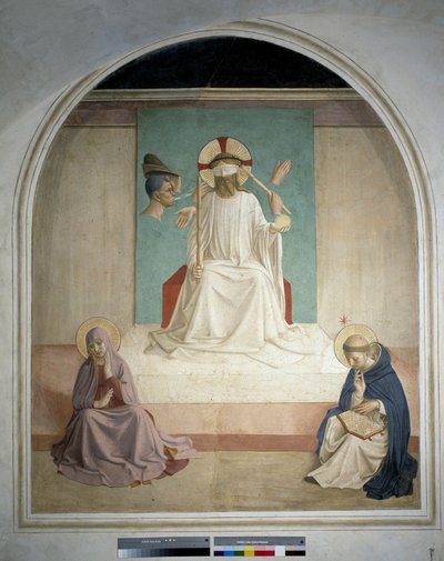Kristus hånar jungfrun och den helige Hieronymus. Fresk av Guido di Pietro av Fra Angelico