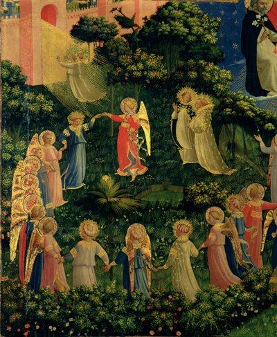 Detalj av himlen från den sista domen av Fra Angelico