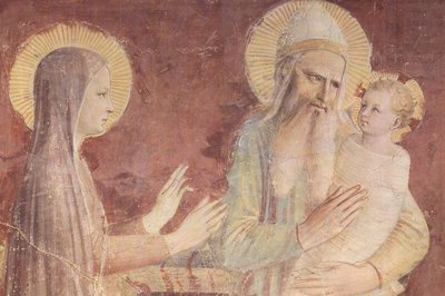 Presentationen i templet, detalj av Fra Angelico
