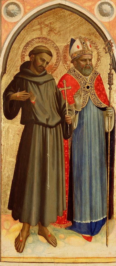 Sankt Franciskus och en biskop Sankt av Fra Angelico