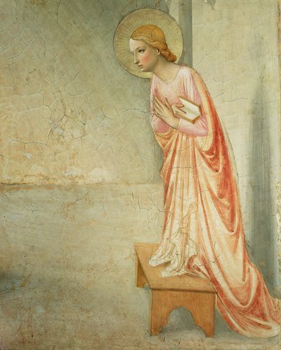 Bebådelsen, detalj av Jungfrun, 1442 fresk se 72388 av Fra Angelico