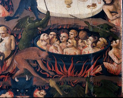 The Last Judgment: Hell - Förbannelsernas själar utsatta för tortyr i helvetets cirklar, 1432-1435 av Fra Angelico