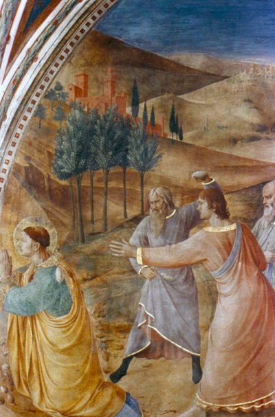 Steningen av St Stephen, mitten av 1400-talet av Fra Angelico