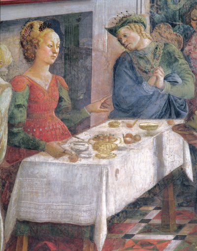 Herodes högtid; detalj föreställande Herodius, från freskcykeln The Lives of SS. Stephen och Johannes Döparen från Capella dell"Assunta av Fra Filippo Lippi