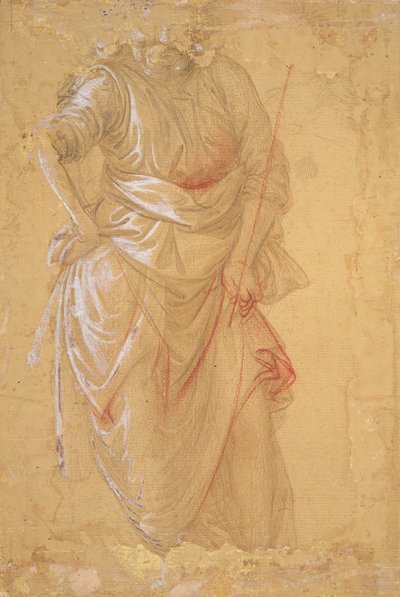 "Maggiordomo" av Herodes högtid (fresk i Prato katedral) (ritning) av Fra Filippo Lippi
