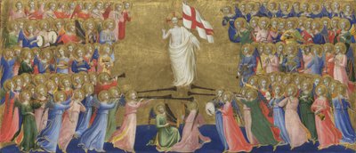 Kristus förhärligad i himlens domstol från Fiesole San Domenico altartavla, ca. 1423-1424 av Fra Giovanni Angelico da Fiesole
