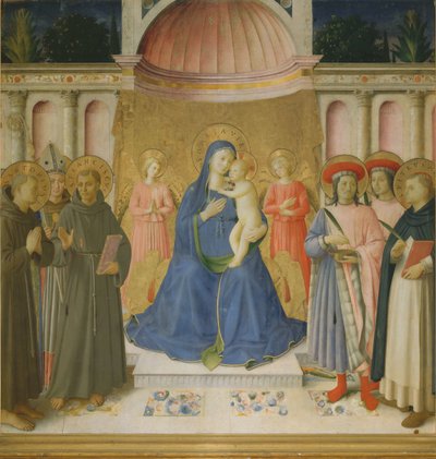 Heligt samtal Pala von Bosco ai Frati, ca. 1450. av Fra Giovanni Angelico da Fiesole