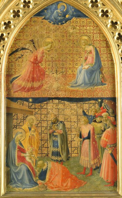 Magiernas bebådelse och tillbedjan, ca. 1433-1434. av Fra Giovanni Angelico da Fiesole