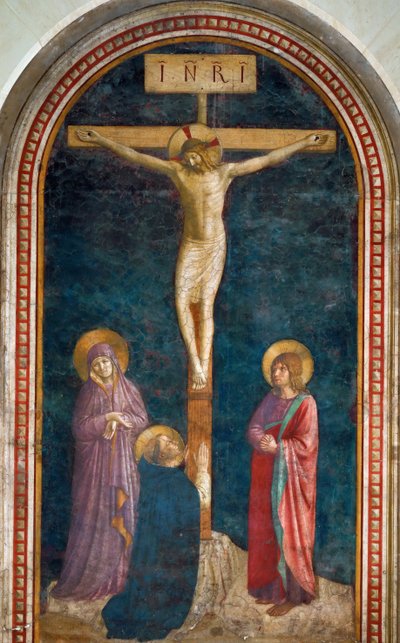 Korsfästelsen med Saint Dominic, ca. 1440 av Fra Giovanni Angelico da Fiesole