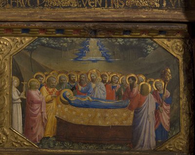 The Death of the Virgin Bebådelsens retabell med 5 Predella-scener, 1430-1432 av Fra Giovanni Angelico da Fiesole