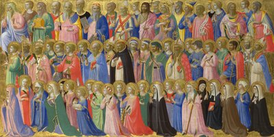 The Preerunners of Christ with Saints and Martyrs Panel från Fiesole San Domenico altartavla, ca. 1423-1424 av Fra Giovanni Angelico da Fiesole
