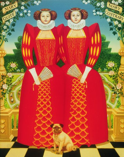Mary Mary, 1995 (olja och tempera på panel) av Frances Broomfield
