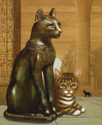 Mike the British Museum Kitten, 1995 (olja och tempera på panel) av Frances Broomfield