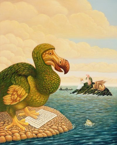The Dodo, 1993 (olja och tempera på panel) av Frances Broomfield