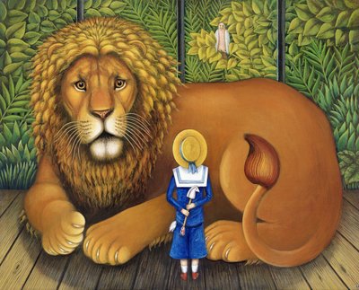 The Lion and Albert, 2001 (olja och tempera på panel) av Frances Broomfield