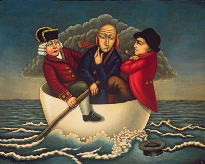 The Three Wise Men of Gotham, 2005 (olja och tempera på panel) av Frances Broomfield