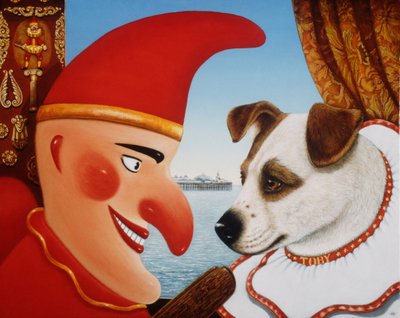 Toby and Punch, 1994 (oljor och tempera på panel) av Frances Broomfield