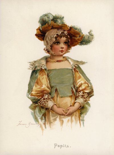 Flickor: Pepita (färg litho) av Frances Brundage