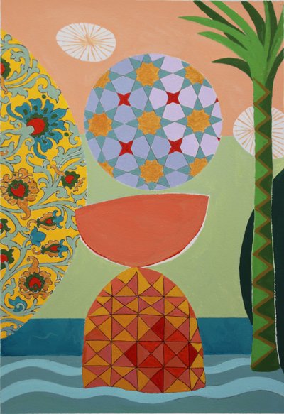 A Delicate Balance, 2022 (akryl på arkivakvarellpapper) av Frances Ferdinands