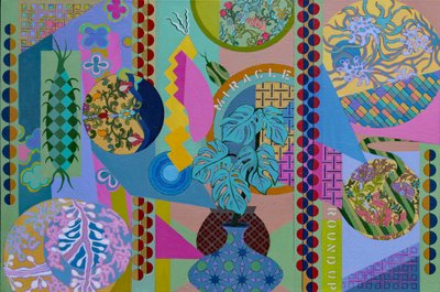 Jardin Sauvage, 2023 (akryl på duk) av Frances Ferdinands