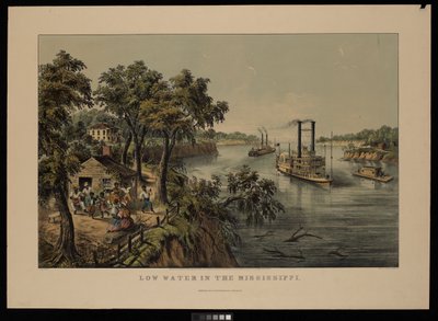 Lågt vattenstånd i Mississippi Robert E Lee av Frances Flora Bond (c.1812-76) (after) Palmer
