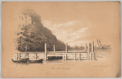 Fort Lee Landing, i: The New York Drawing Book, Containing a Series of Original Designs a..., 1847. av Frances Flora Bond Palmer