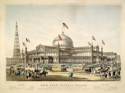 New York Crystal Palace, pub. 1853 av Currier & Ives av Frances Flora Bond Palmer