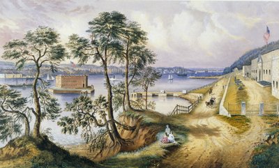Staten Island and the Narrows från Fort Hamilton, N.Y., ca 1861 av Frances Flora Bond Palmer