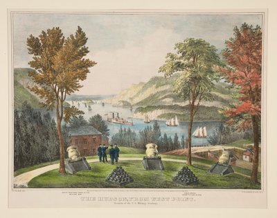 The Hudson, från West Point. U.S. Military Academys grunder av Frances Flora Bond Palmer