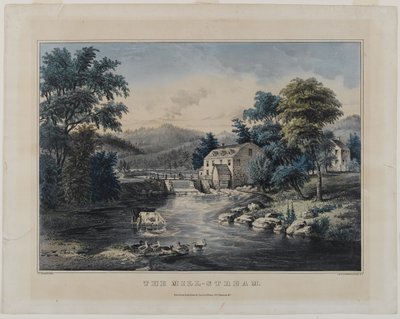 The Mill-Stream, publicerad av Currier & Ives, New York (handfärgad litho) av Frances Flora Bond Palmer