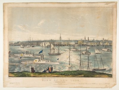 Utsikt över New York från Brooklyn Heights, 1849. av Frances Flora Bond Palmer