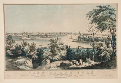 Utsikt över New York från Weehawken-North River av Frances Flora Bond Palmer