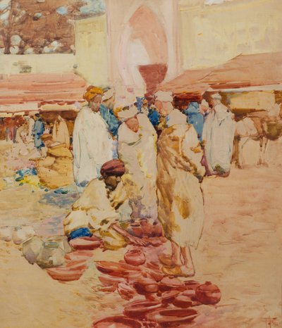 Marknad för keramik, Tangiers av Frances Hodgkins