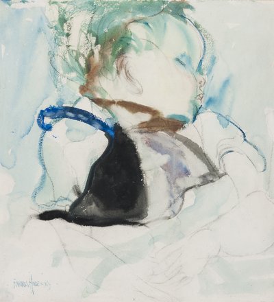 Sleeping Baby, ca 1905 (bläck och akvarell på papper) av Frances Hodgkins
