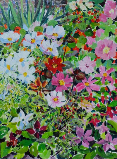Summer Profusion, 2022 (akryl på duk) av Frances Naggs
