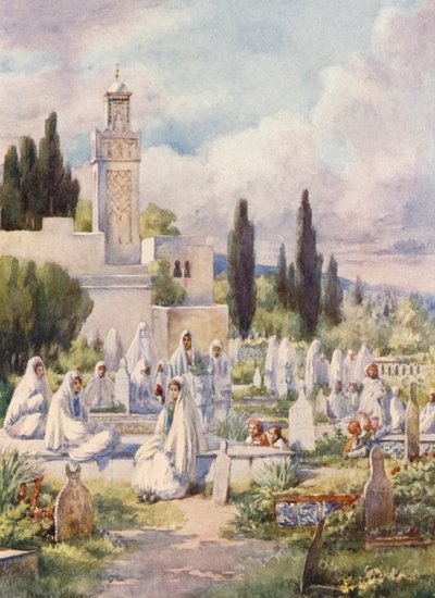 Fredag på kyrkogården, Alger (färglitografi) av Frances Nesbitt