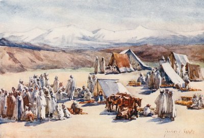 Marknadsdag, Timgad (färglitografi) av Frances Nesbitt