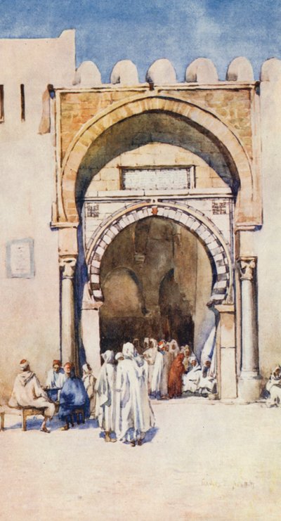 Moriska porten, Kairouan (färglitografi) av Frances Nesbitt