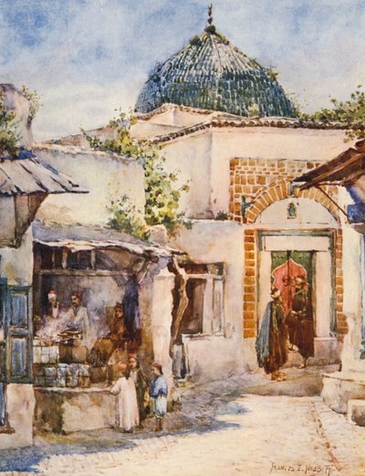 The Fritter Shop, Tunis (färglitografi) av Frances Nesbitt